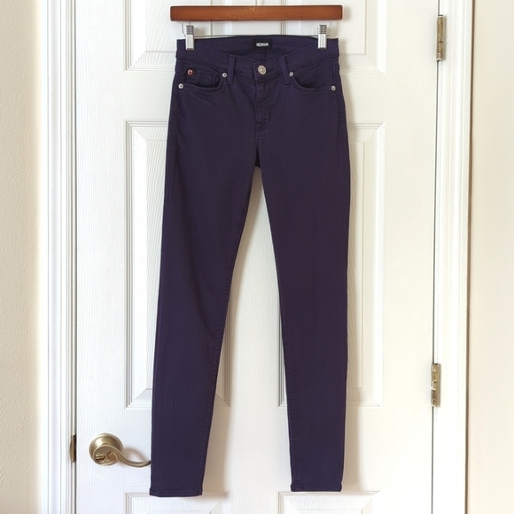 Hudson Krista Classic Mid Rise Ankle Length Super Skinny Jeans Dark Purple 26 - Picture 1 of 16